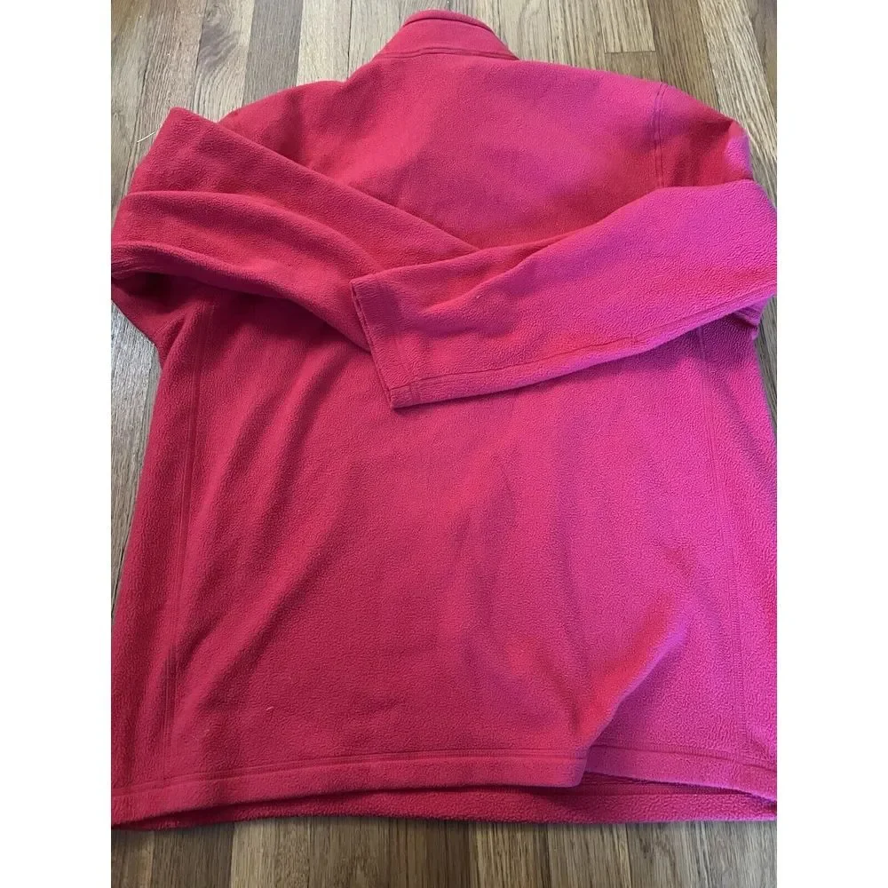 The North Face Fleece Pullover Sweater Mens Red 1/4 Zip Long Sleeve Sweatshirt L